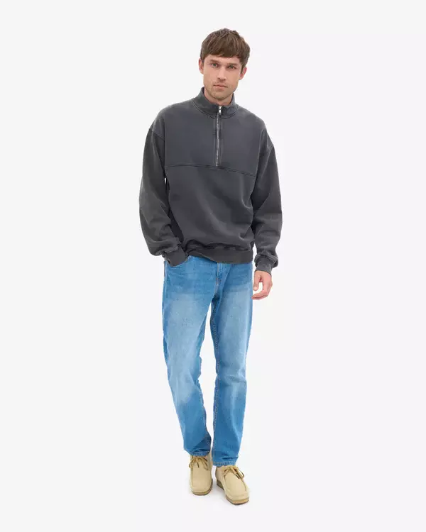 Colorful Standard Organic Quarter Zip Faded Black Pullover